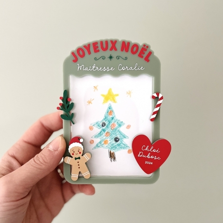 Magnet dessin ou photo &agrave; personnaliser, cadeau de No&euml;l