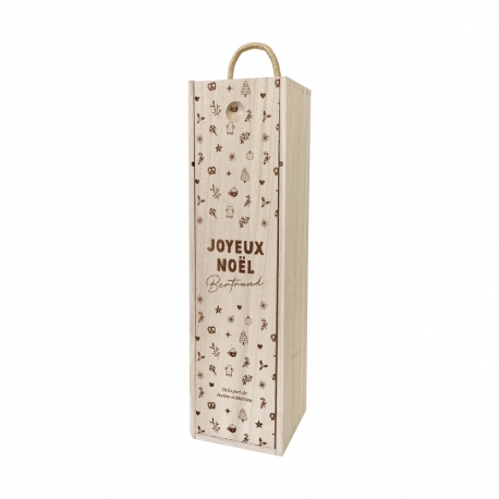 Coffret bouteille de vin Noël, boite vin à personnaliser