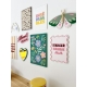 Décoration murale maison colorée et fun, affiche plexiglas Inséparables