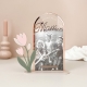 Cadeau fête des grand-mères, cadre photo arche avec bouquet de tulipes