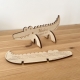 Faire-part baptême en bois crocodile thème savane