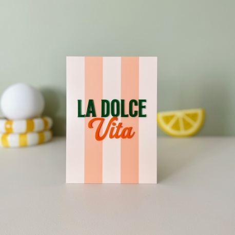 Affiche rayée en plexiglas La dolce vita, décoration murale colorée