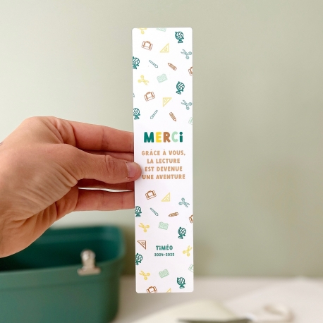 Marque-page &agrave; personnaliser en plexiglas, cadeau fin d'ann&eacute;e ma&icirc;tre