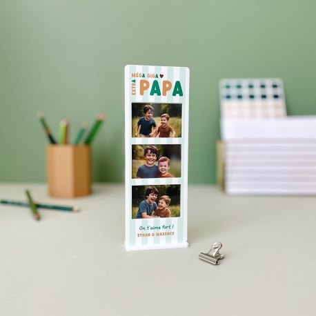 Cadre photo style photomaton &agrave; poser, cadeau f&ecirc;te des p&egrave;res