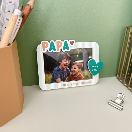Magnet photo papa &agrave; personnaliser, cadeau color&eacute;