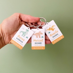 Porte-clé étiquette Dinosaures
