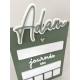 Pancarte rentrée scolaire personnalisée vert en bois et plexiglas