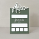 Pancarte rentrée scolaire personnalisée vert en bois et plexiglas