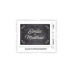 Timbre poste personnalisé pour votre mariage vintage