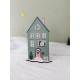 Décoration de Noël en bois, maison de village décorée