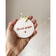 Suspension de Noël motif vichy, boule de Noël famille