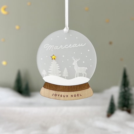 Boule de No&euml;l personnalis&eacute;e, mod&egrave;le boule &agrave; neige