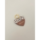 Porte-clef coeur léopard texte bisou, modèle bronze