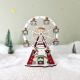 Décoration de Noël féérique, grande roue en bois