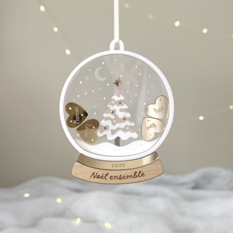 Boule de No&euml;l personnalis&eacute;e, Boule &agrave; neige f&eacute;&eacute;rique