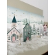Village de Noël en bois, décor hivernal 