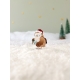 Personnage mini monde de Noël en bois, Huguette la chouette