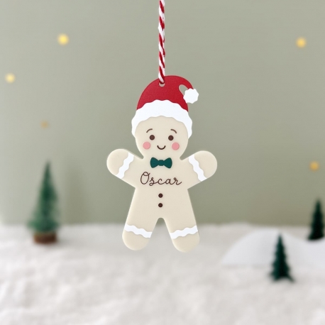 Boule de No&euml;l plexiglas personnalis&eacute;, Pain d'&eacute;pices