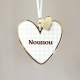 Boule de Noël coeur cadeau nounou ou maîtresse