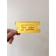 Golden Ticket de Noël en plexiglas miroir or personnalisé