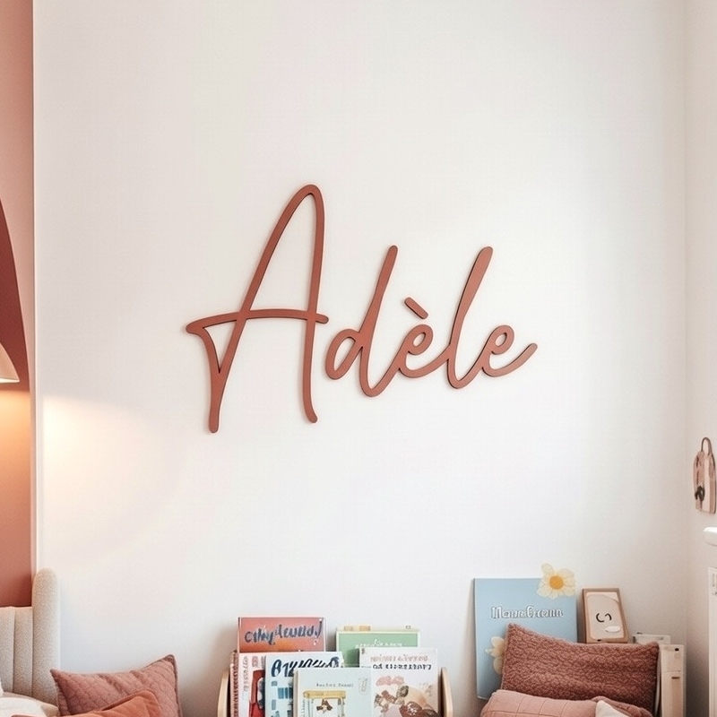 Enseigne pr&eacute;nom en bois peint, d&eacute;coration chambre enfant
