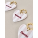 Porte-clés coeur rayures rose Bestie Bichette, cadeau meilleure amie