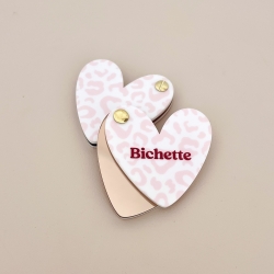 Miroir de poche coeur Bestie, Bichette ou Soeurette