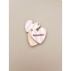 Miroir de poche coeur Soeurette rayures roses, cadeau soeur
