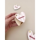 Miroir de poche coeur rayures, cadeau soeur