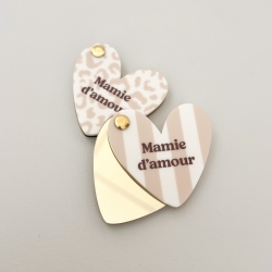 Miroir de poche coeur Mamie d'amour