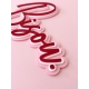 Décoration murale en plexiglas Bisou. rose 18 cm