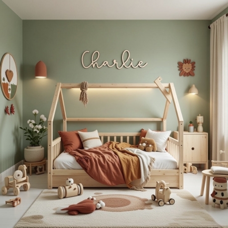 Enseigne prénom en bois à personnaliser, décoration chambre d'enfant