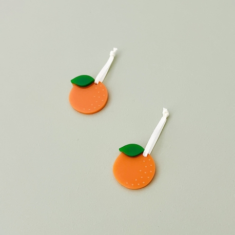 Suspension orange été - Lot de 2 pour arbre à décorer