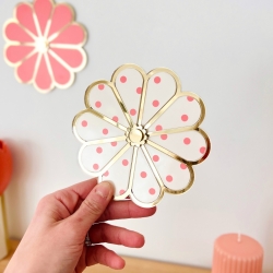 Fleur murale plexiglas à pois - Décoration murale originale