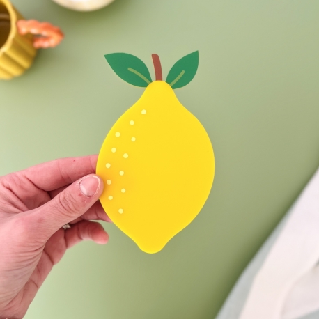 Décoration murale en forme de citron jaune pour cuisine