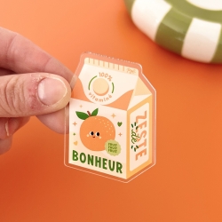 Magnet aimanté en forme de brique de jus d’orange