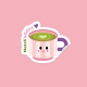 Sticker autocollant Tasse de matcha - Collection Club P'tit déj