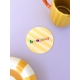 dessous de verre rayures jaune bonjour sous-verre design coffee corner